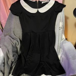 Round white collar black dress Size small Sunny Girl